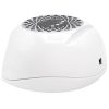 دستگاه یو وی ال ای دی ناخن SUN YC-57B سفید از نمای عقب و بالای دستگاه با زاویه چرخش بیشتر از ۹۰ درجه به چپ، نمایش جای سوکت آداپتور، کنارهها و بخش بالایی