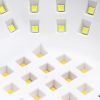 نمای نزدیک از داخل دستگاه یو وی ال ای دی ناخن SUN YC-57B، نمایش LEDهای وسط با رنگ بنفش و LEDهای اطراف با رنگ آبی، خاموش